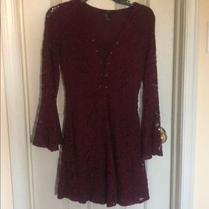 Maroon lace dress